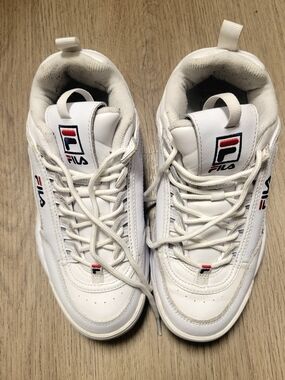 FILA Disruptor 2 Women's White Leather Athletic Sneakers Comfort Lace Up Sz 7